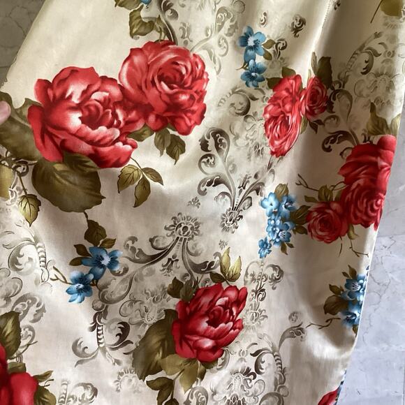 David Meister Halter Dress, Size 10, Beige Floral Cocktail USA Made Vintage Y2K - Picture 8 of 11